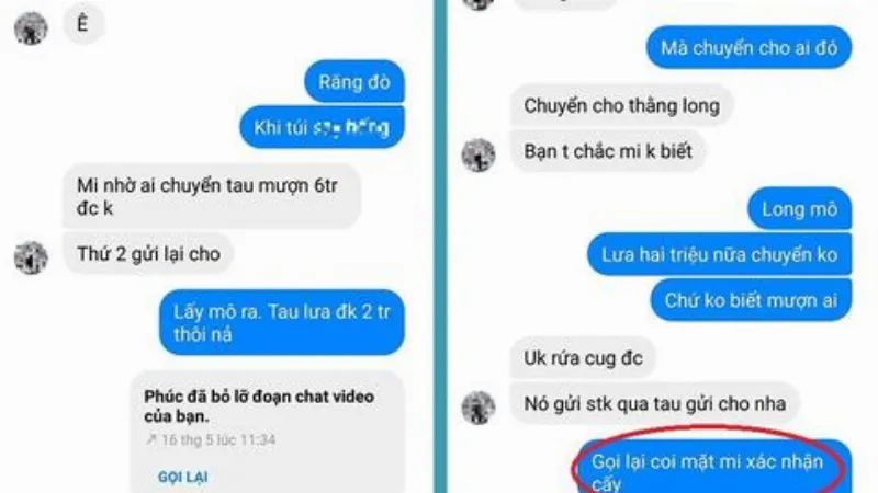 các tin nhắn lừa đảo vay tiền