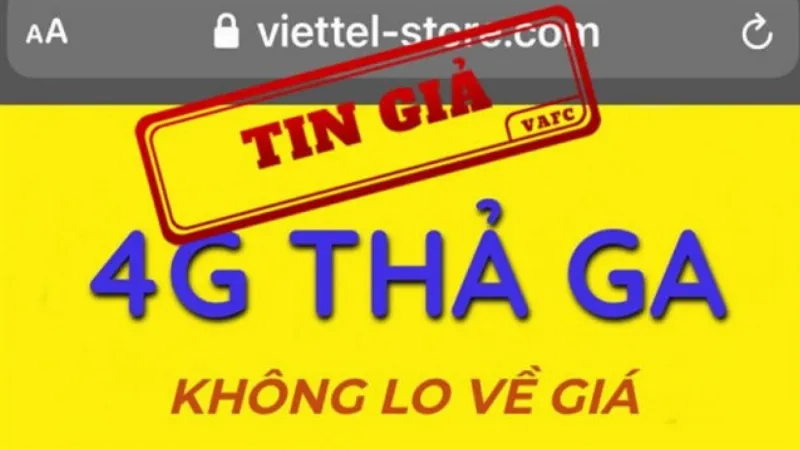 Trang web giả mạo Viettel